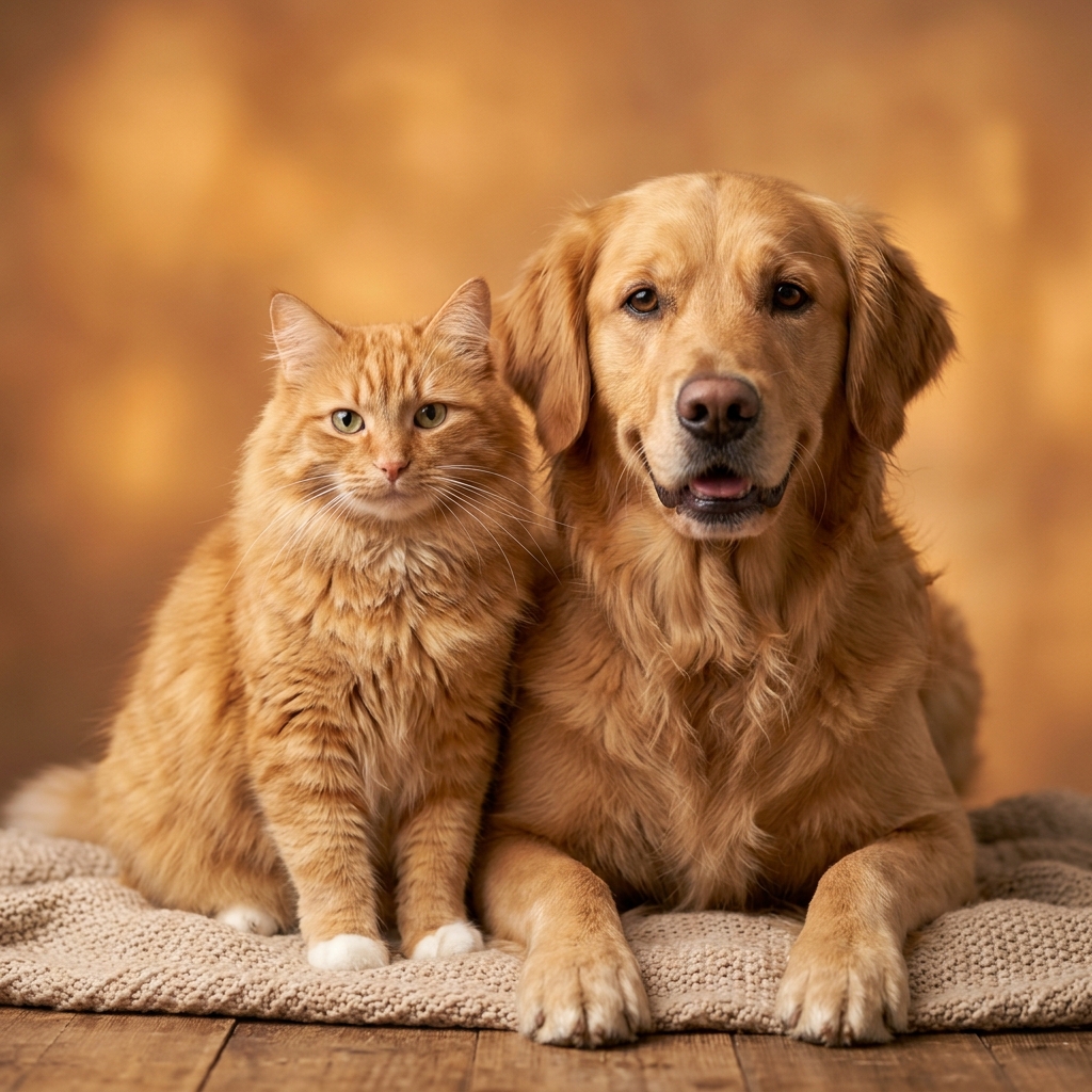 Un gato y un perro juntos descansando tranquilamente